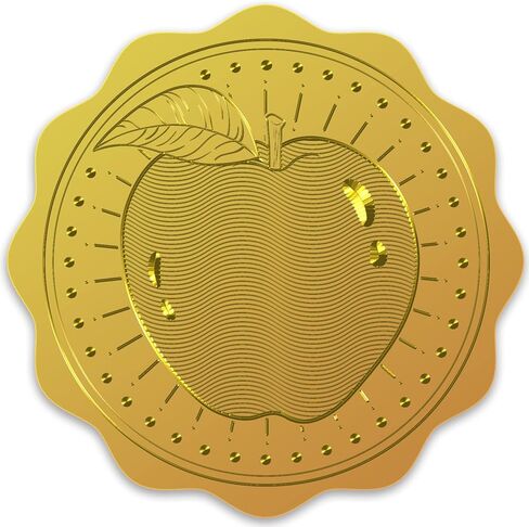 CRASPIRE 2" Gold Foil Sticker Apple 100pcs Certificate Seals Gold Embossed Round Embossed Foil Seal Stickers for Envelopes Invitation Card Diplomas Awards Graduation in Saudi Arabia