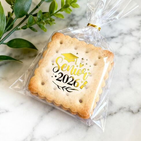 100 × ملصقات تخرج لكبار السن 2026 - ملصقات منقوشة برقائق ذهبية شفافة - ملصقات ذهبية شفافة لكبار السن للدعوات والأظرف ومفضلات الحفلات (1.5 بوصة) in Kuwait