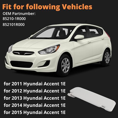 85210-1R000 بديل حاجب الشمس من الجانب الأيسر للسائق لسيارة Hyundai Accent 1E 2011-2015 حاجب الشمس Assy Gray in Kuwait