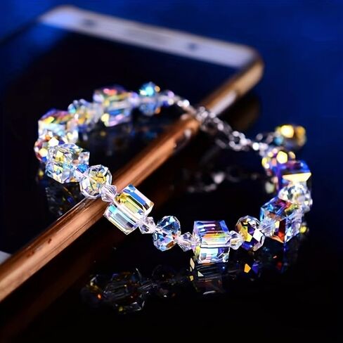 600Pcs Glass Assorted Crystal Beads with Loose Beads for Bracelet Earring Necklace Suncatchers DIY Crafts Jewelry Making, AB Color in Saudi Arabia