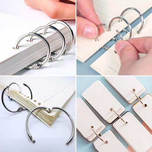 20Pcs Binder Rings(1 1/4 in), Metal Loose Leaf Binder Book Rings for Index Cards Flashcards Key, Heavy Duty Sturdy Ring for Home School and Office, Hold up to 270 Sheets, Silver in Saudi Arabia