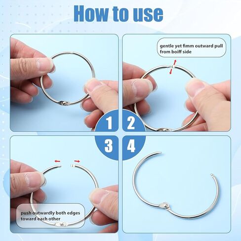 20Pcs Binder Rings(1 1/4 in), Metal Loose Leaf Binder Book Rings for Index Cards Flashcards Key, Heavy Duty Sturdy Ring for Home School and Office, Hold up to 270 Sheets, Silver in Saudi Arabia