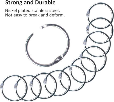 20Pcs Binder Rings(1 1/4 in), Metal Loose Leaf Binder Book Rings for Index Cards Flashcards Key, Heavy Duty Sturdy Ring for Home School and Office, Hold up to 270 Sheets, Silver in Saudi Arabia