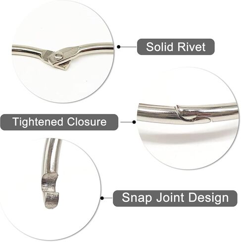 20Pcs Binder Rings(1 1/4 in), Metal Loose Leaf Binder Book Rings for Index Cards Flashcards Key, Heavy Duty Sturdy Ring for Home School and Office, Hold up to 270 Sheets, Silver in Saudi Arabia