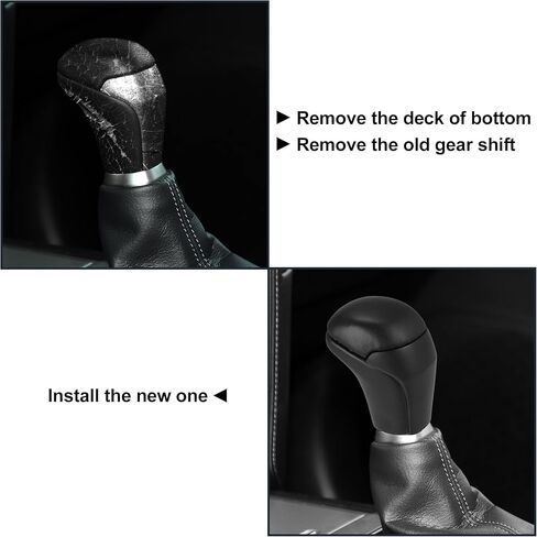 X AUTOHAUX Car Auto Automatic Gear Stick Shift Knob for Toyota Highlander 2014-2019 Tacoma TRD Sport 3.5L Black Faux Leather Black Wood Pattern in Kuwait