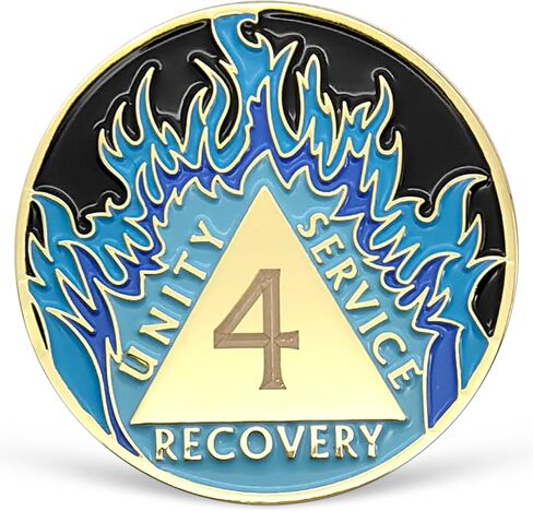 1 سنة رقاقة الرصانة الأزرق اللهب الرصين عملة NA AA الانتعاش ميدالية تأكيد هدايا الرصانة للرجال النساء 1-20 سنة مدمني الكحول مجهول الانتعاش الهدايا رمز الذكرى السنوية in Kuwait
