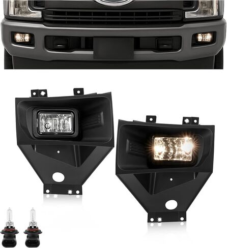 HECASA زوج مجموعة مصابيح الضباب متوافقة مع 2017-2020 Ford F250/F350/F450/F550 Super Duty Pickup Truck Front Bumper الضباب مجموعة مصابيح القيادة لاستبدال FO2592241 FO2593241 جانب السائق والركاب in Kuwait