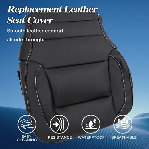 GXARTS Driver Side Bottom Non-Perforated Leather Seat Cover and Bottom Foam Cushion Black Fit for Chevy Silverado 1500 2500 3500 Tahoe Suburban GMC Sierra 1500 2500HD 3500HD Yukon 2014-2019 in Saudi Arabia