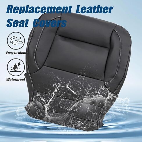 GXARTS Driver Side Bottom Non-Perforated Leather Seat Cover and Bottom Foam Cushion Black Fit for Chevy Silverado 1500 2500 3500 Tahoe Suburban GMC Sierra 1500 2500HD 3500HD Yukon 2014-2019 in Saudi Arabia