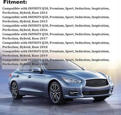 غطاء مقعد جلدي مثقوب بديل للجانب السفلي للسائق من GXARTS أسود #G متوافق مع Infiniti Q50 2014 2015 2016 2017 2018 2019 2020 in Saudi Arabia