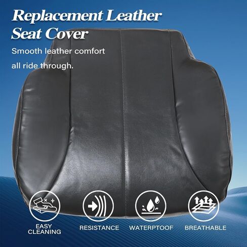 GXARTS Dark Gray Driver or Passenger Side Bottom Replacement Leather Seat Cover Compatible with International 4300 Air Ride 2008 2009 2010 2011 2012 2013 2014 2015 2016 in Saudi Arabia