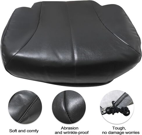 GXARTS Dark Gray Driver or Passenger Side Bottom Replacement Leather Seat Cover Compatible with International 4300 Air Ride 2008 2009 2010 2011 2012 2013 2014 2015 2016 in Saudi Arabia