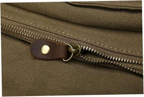 Leather Messenger Bags Vintage Canvas Laptop Bag Shoulder Bag 32cm Army Green in Saudi Arabia