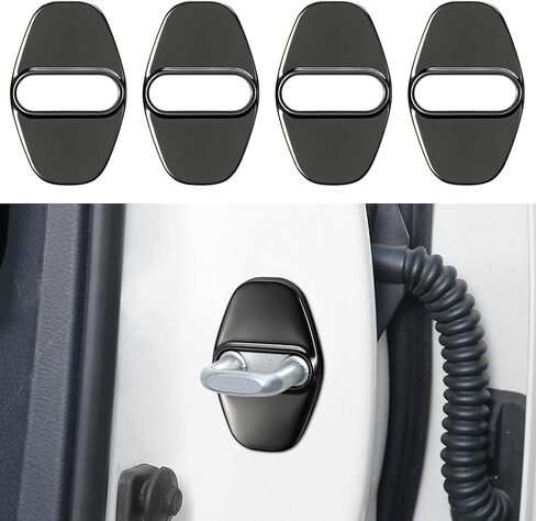 TOMALL 4 Pcs Car Door Lock Latches Covers Compatible with Nissan Altima 2019-2024 Rogue Sentra Pathfinder Qashqai Ariya Stainless Steel Vehicle Specific Protection Exterior Accessories (Black) in Saudi Arabia