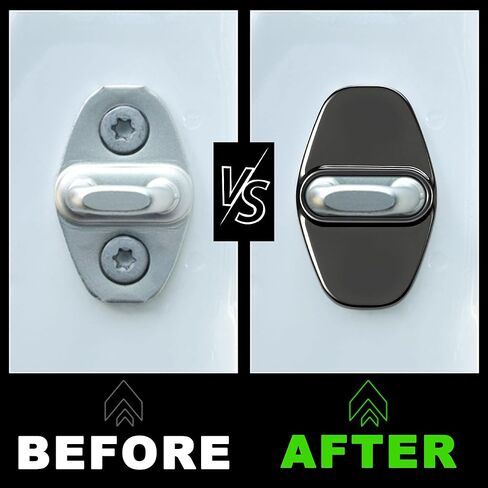 TOMALL 4 Pcs Car Door Lock Latches Covers Compatible with Nissan Altima 2019-2024 Rogue Sentra Pathfinder Qashqai Ariya Stainless Steel Vehicle Specific Protection Exterior Accessories (Black) in Saudi Arabia