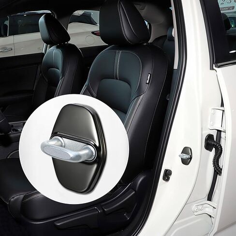 TOMALL 4 Pcs Car Door Lock Latches Covers Compatible with Nissan Altima 2019-2024 Rogue Sentra Pathfinder Qashqai Ariya Stainless Steel Vehicle Specific Protection Exterior Accessories (Black) in Saudi Arabia