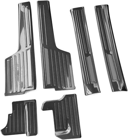 Door Sill Protector Compatible with Mazda CX-90 2024-2026, Stainless Steel Scuff Plate Guard, Interior Car Door Entry Trim Cover, 6PCS, Carbon Fiber Pattern in Saudi Arabia