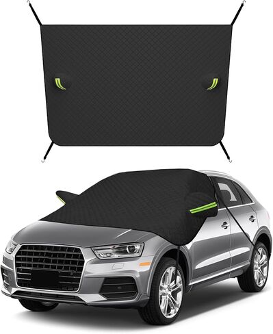 Car Windshield Cover for Snow and Ice, Magnetic 5 Layers Auto Windscreen Protector with Side Mirror Cover, Weatherproof Winter Windshield Protection Accessories for Car SUV Truck (Black) in Saudi Arabia