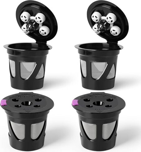Reusable K Cups for Keurig with 5 Holes, MultiStream Technology, 2 Pack | Fits K-Supreme, K-Slim, K-Duo Gen2, K-Brew Chill, 5-Hole MultiStream Technology, BPA-Free, Brew Your Favorite Ground Coffee in Kuwait