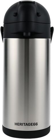 Heritage66 Thermal Coffee Carafe with Cleaning Brush – 68 oz (2 L) Vacuum Insulated Stainless Steel Beverage Dispenser, Keeps Drinks Hot 12 H/Cold 24 H, Ideal for Home, Office & Parties in Saudi Arabia