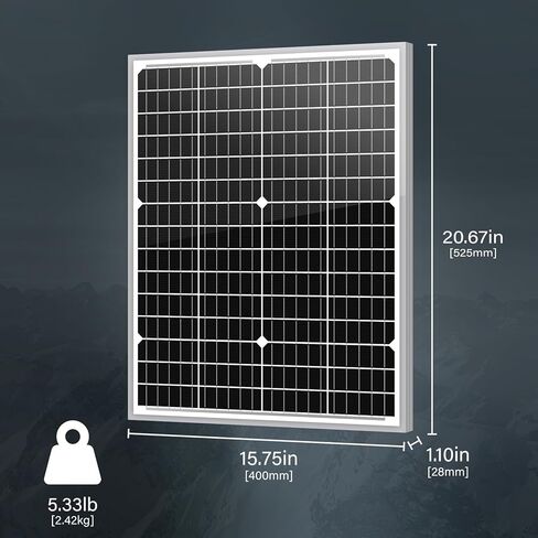 Newpowa 10BB 35W 12V لوحة شمسية أحادية البلورية عالية الكفاءة مصممة لنظام خارج الشبكة، اشحن بطارية RV، القارب، العربة، المقطورة، فتاحة البوابة in Kuwait