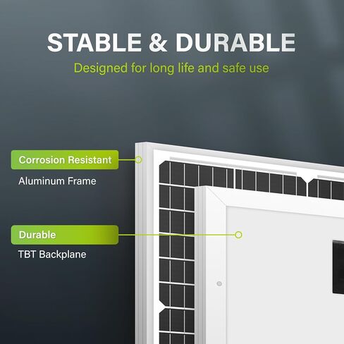 Newpowa 10BB 35W 12V لوحة شمسية أحادية البلورية عالية الكفاءة مصممة لنظام خارج الشبكة، اشحن بطارية RV، القارب، العربة، المقطورة، فتاحة البوابة in Kuwait