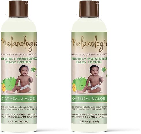 Melanologie Beautiful Brown Babies Incredibly Moisturizing Baby Lotion with 1% Colloidal Oatmeal, Fragrance-, Alcohol-, Paraben- Phthalate-, Peservative, & Dye-Free, 12 fl. Oz in Saudi Arabia