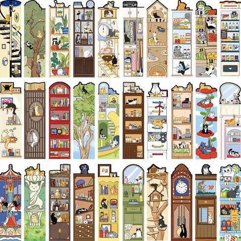 30 - Piece Cat World Bookmarks: Whimsical Feline - Themed Reading Accessories in Saudi Arabia