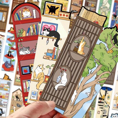 30 - Piece Cat World Bookmarks: Whimsical Feline - Themed Reading Accessories in Saudi Arabia