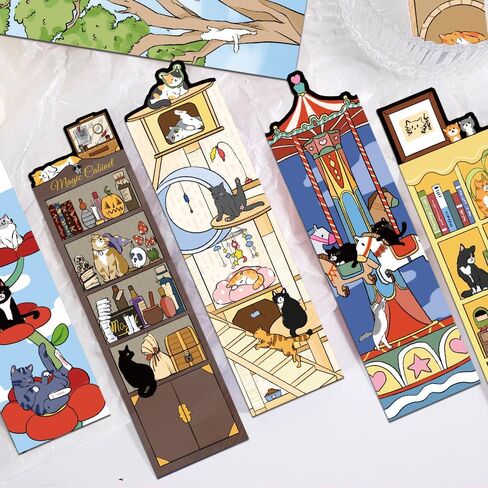 30 - Piece Cat World Bookmarks: Whimsical Feline - Themed Reading Accessories in Saudi Arabia