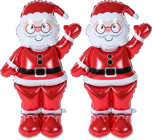 2 Pcs 47 Inch Christmas Balloons Giant Nutcracker Soldier Foil Balloons with Base Standing Nutcracker Balloon Large Decorative Foil Christmas Ornaments for Xmas Holiday Party Supplies in Saudi Arabia