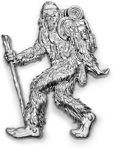 The Sasquatch Car Badge Emblem - Left Facing in Matte Chrome in Saudi Arabia