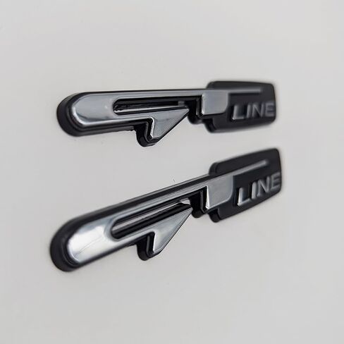 2X Chrome Metal GT Line Logo Car Emblem Auto Grand Tourer Badge Premium Sticker Racing Sport Decal Replacement (Black&Red) in Saudi Arabia