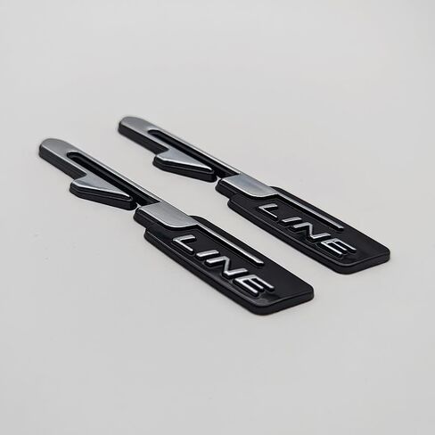 2X Chrome Metal GT Line Logo Car Emblem Auto Grand Tourer Badge Premium Sticker Racing Sport Decal Replacement (Black&Red) in Saudi Arabia