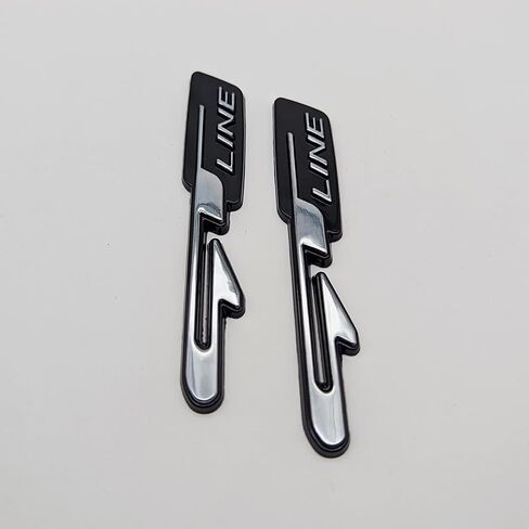 2X Chrome Metal GT Line Logo Car Emblem Auto Grand Tourer Badge Premium Sticker Racing Sport Decal Replacement (Black&Red) in Saudi Arabia