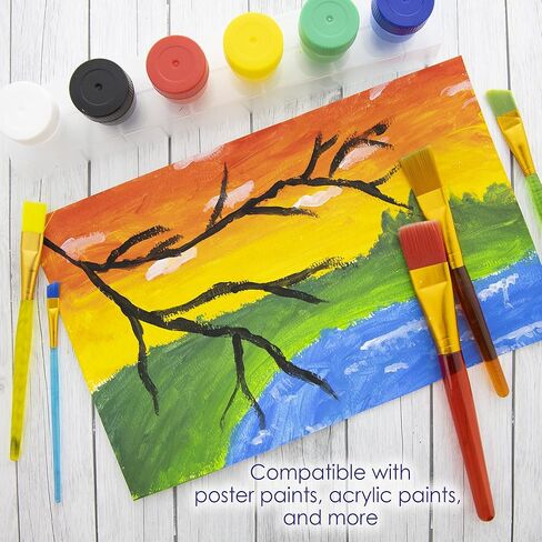 BAZIC Products Paint Brushes Set Nylon Bristle Brush, Flat Angled Paintbrushes for Acrylic Oil Watercolor Gouache Art Painting (5/Pack), 2-Packs in Saudi Arabia