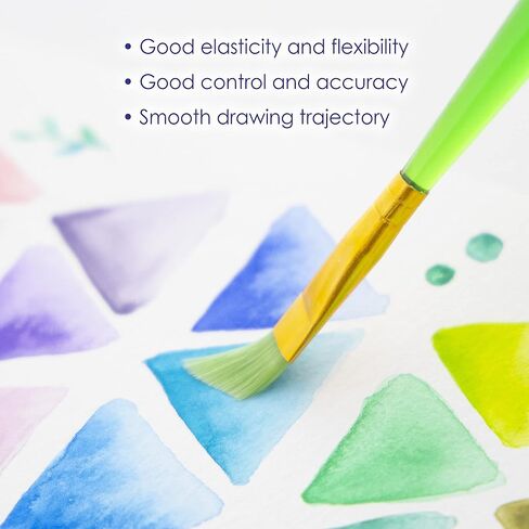 BAZIC Products Paint Brushes Set Nylon Bristle Brush, Flat Angled Paintbrushes for Acrylic Oil Watercolor Gouache Art Painting (5/Pack), 2-Packs in Saudi Arabia