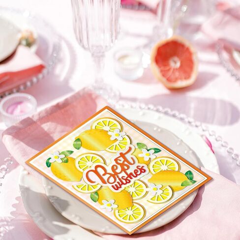 GLOBLELAND Fruit Lemon Strawberry Cutting Dies Apple Grapes Metal Die Cuts Drink Juice Flower Cutting Embossing Templates for Scrapbooking Crafts Paper Cards Making in Saudi Arabia