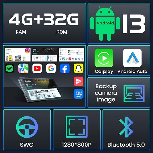 4G + 32G (8 core) راديو ستيريو للسيارة لسيارة Chevy Sonic Aveo 2011 2012 2013 2014 2015: شاشة لمس 9 بوصات مع Apple Carplay اللاسلكي Android Auto Bluetooth Backup Camere 5G Wifi GPS Navigation Android 13 in Kuwait