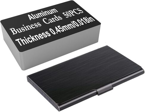 Metal Business Cards for Laser Engraving Black Metal Business Card Blanks -stainless businesss card holder with black brushed finish in Saudi Arabia