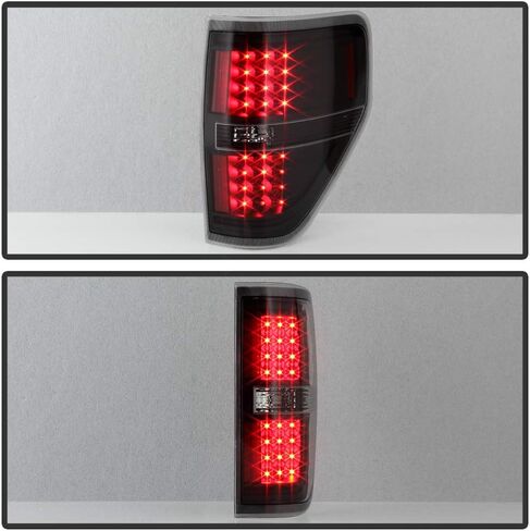 ACANII-For 2009-2014 Ford F150 رافعة شاحنة خفيفة لنقل السلع أسود الإسكان عدسة مدخنة LED أضواء خلفية مصابيح الفرامل الجمعية اليسار + اليمين in Saudi Arabia