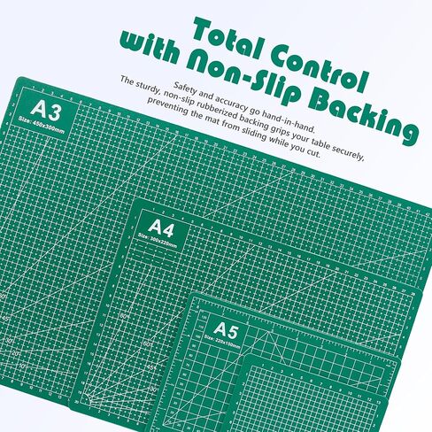 4 Packs Cutting Mats, 4size Double Sided Cutting Mat, Non-Slip 5 Layers PVC Cut Mat for Craft Art Projects Fabric Sewing, Scrapbooking Mat, A3 A4 A5 A6 in Saudi Arabia