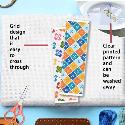 FREEBLOSS 12pcs Floral Cross Stitch Bookmark Kit 11CT Stamped Cross Stitch Kit DIY Embroidery Bookmarks Set with Felts Backing Instructions for Adult Beginners 8"x2.4" in Saudi Arabia
