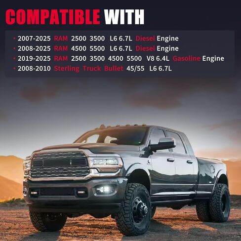 6.7 فلتر هواء محرك الديزل الكمون متوافق مع 2007-2025 دودج رام 2500 3500 4500 5500 أو 2019-2025 رام 6.4 لتر محرك البنزين يستبدل 53034051AB CA10261 in Kuwait