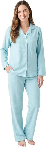 Noble Mount Flannel Pajamas for Women, 2Pc Lightweight Flannel Womens Pajama Sets in Kuwait