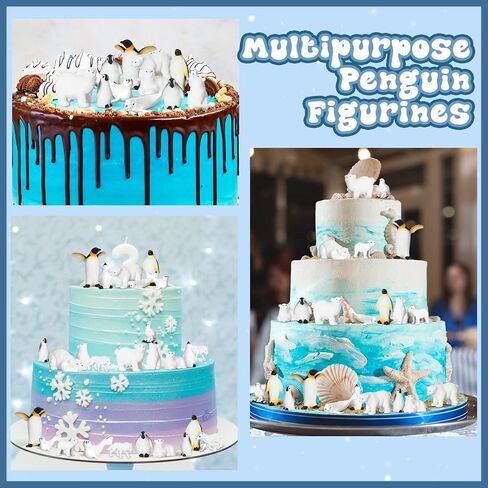 Poen 48 Pieces Arctic Animals Figurines Set Polar Animals Figurines Realistic Antarctic Animal Figures Toy Playset White Seal Wolf Whale for Aged Over 15 Adult Party Favor in Saudi Arabia