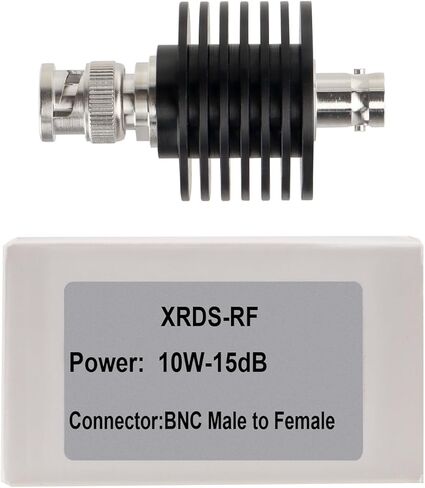 XRDS -RF BNC Male to BNC Female Coaxial RF Attenuator 10W 20dB, 50 Ohm Attenuator, 10W BNC Male to Female Connector, High-Power RF Coaxial Attenuator for Signal Reduction, Testing & Telecommunications in Saudi Arabia