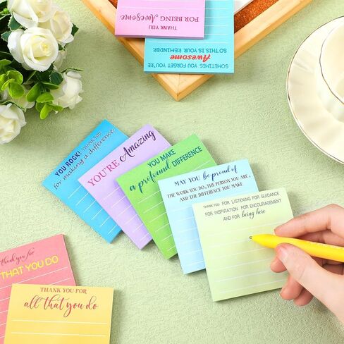 12 Pack Inspirational Sticky Notes with Lines - Motivational & Encouraging Post It Notes - Lined Memo Pads - Positive Quotes in Saudi Arabia