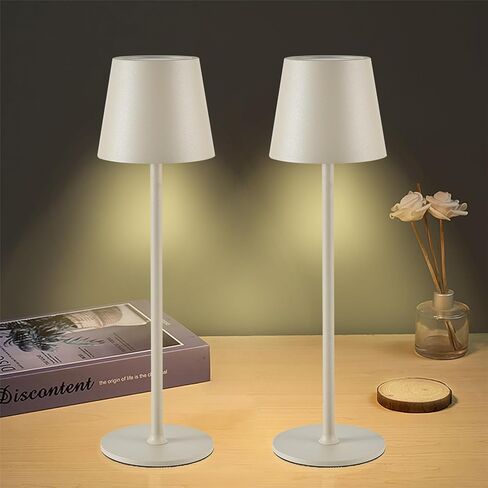 Cordless Table Lamps USB Rechargeable Lamp Simplicity Desk Lamp Built-in 4600 mAh Battery LED Battery Operated lamp with Touch Control Table lamp - Bedroom/Desk/Reading/Patio(2Pcs-Black) in Saudi Arabia