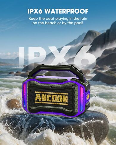 Bluetooth Speaker Wireless: 80W Loud Jobsites Portable Speaker, 100 ft Range, Rugged, IPX6 Waterproof, Large, Deep Bass Speakers for Work, Outdoor, Workshop, Garage, TWS Stereo Sound, BT 5.3 in Saudi Arabia